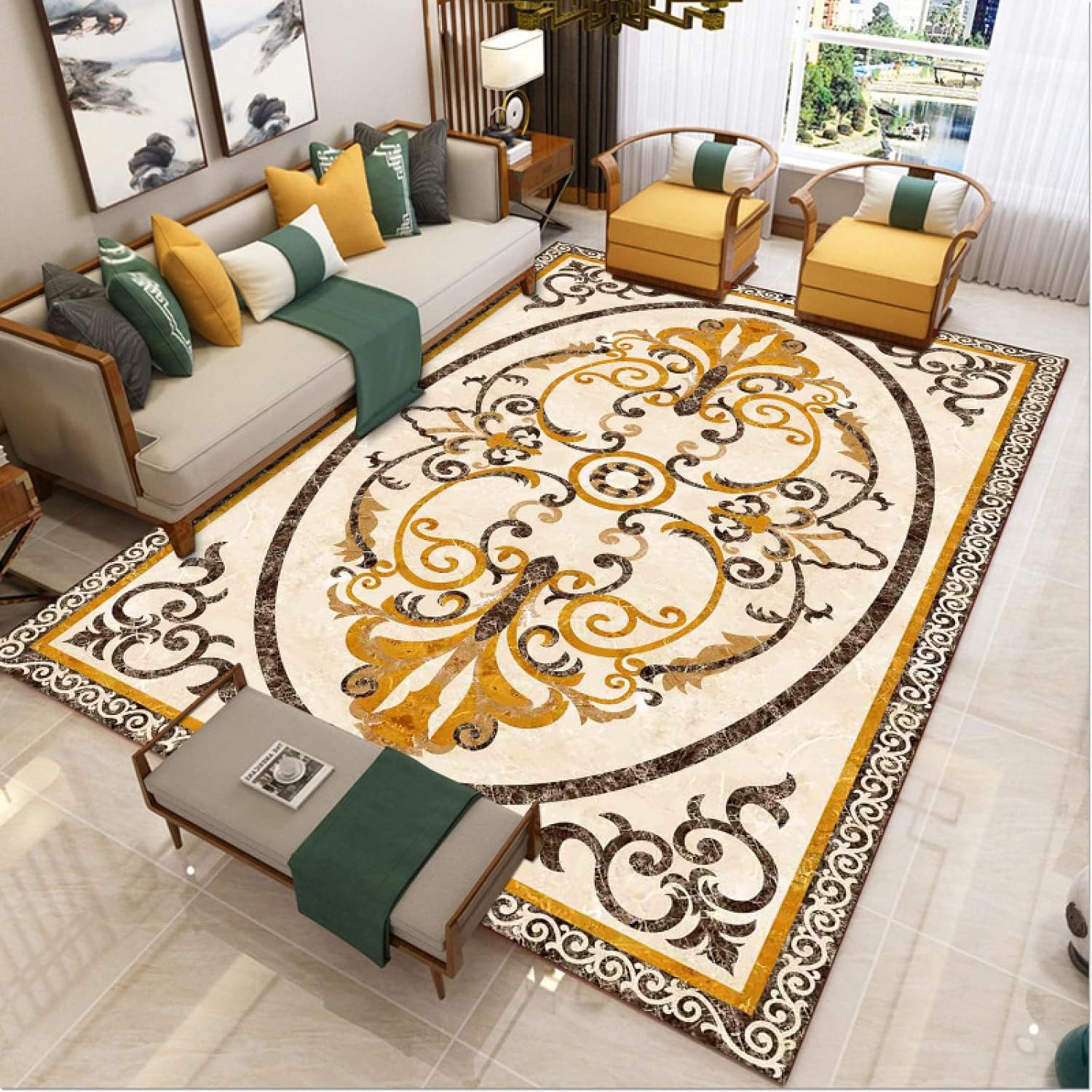 Interieur05 Vintage Vloerkleed Bruin Rond - Perzisch - Retro - Nain - – vtwonen