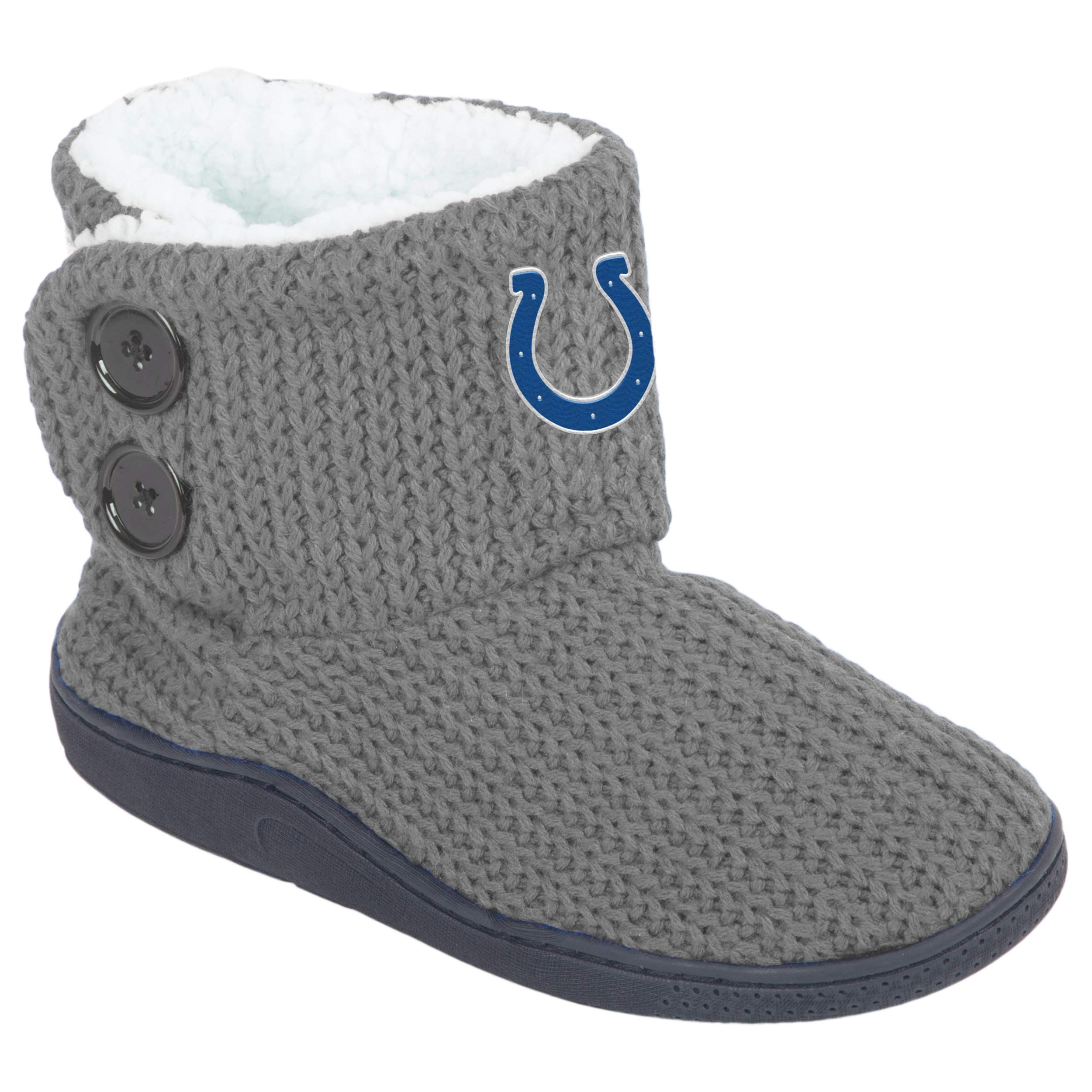 FOCO NFL Indianapolis Colts Womens Knit 2 Button BootKnit 2 Button Boot, Team Color, Small / 5-6