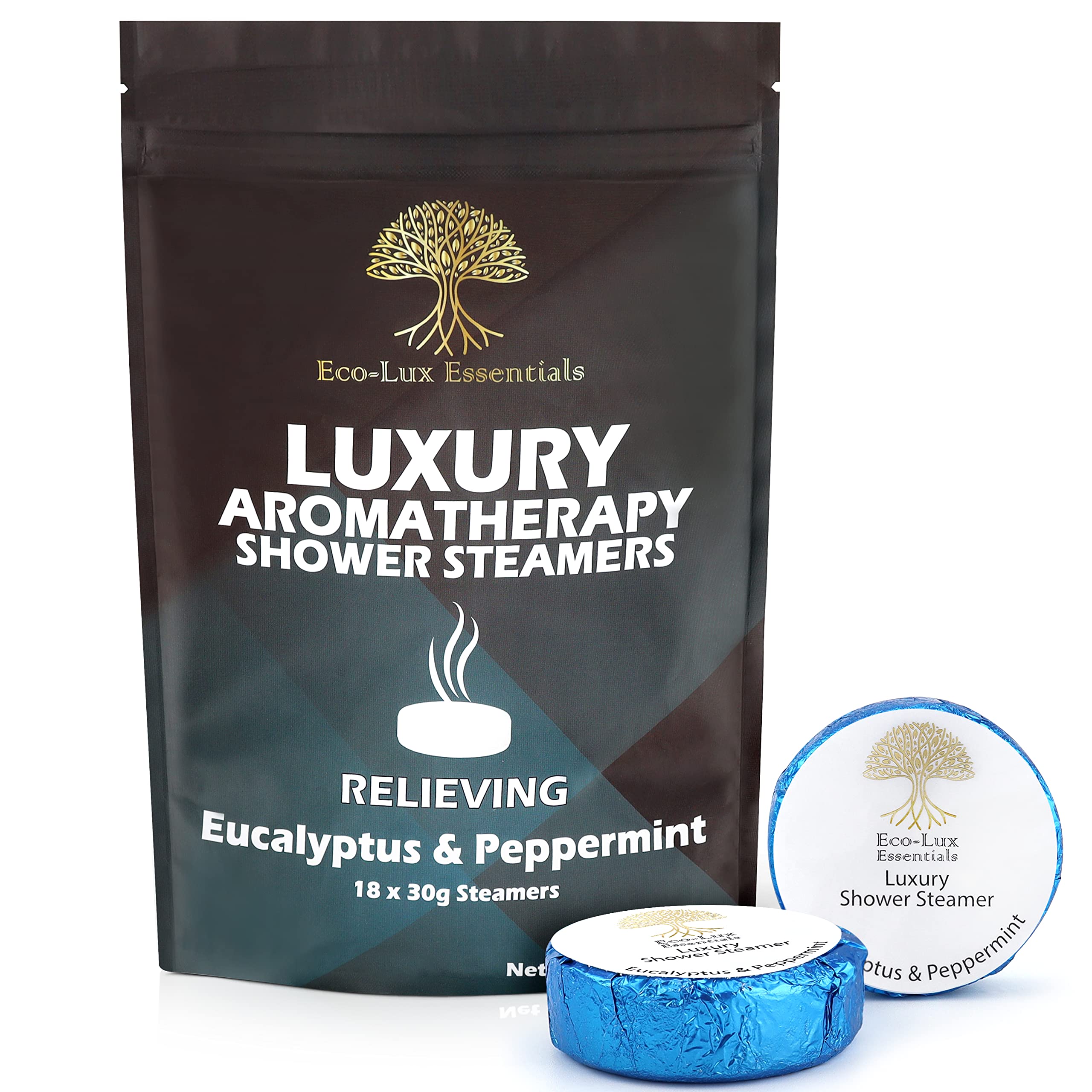 Vaporizadores de ducha de lujo, bombas de ducha, paquete de 18 aceites esenciales de eucalipto y menta para aromaterapia, mentol, regalos únicos para mujeres y hombres