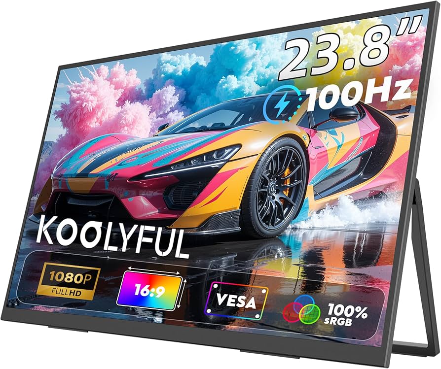 Amazon.co.jp: KOOLYFUL モバイルモニター 23.8インチ 1080P 100HZ 非