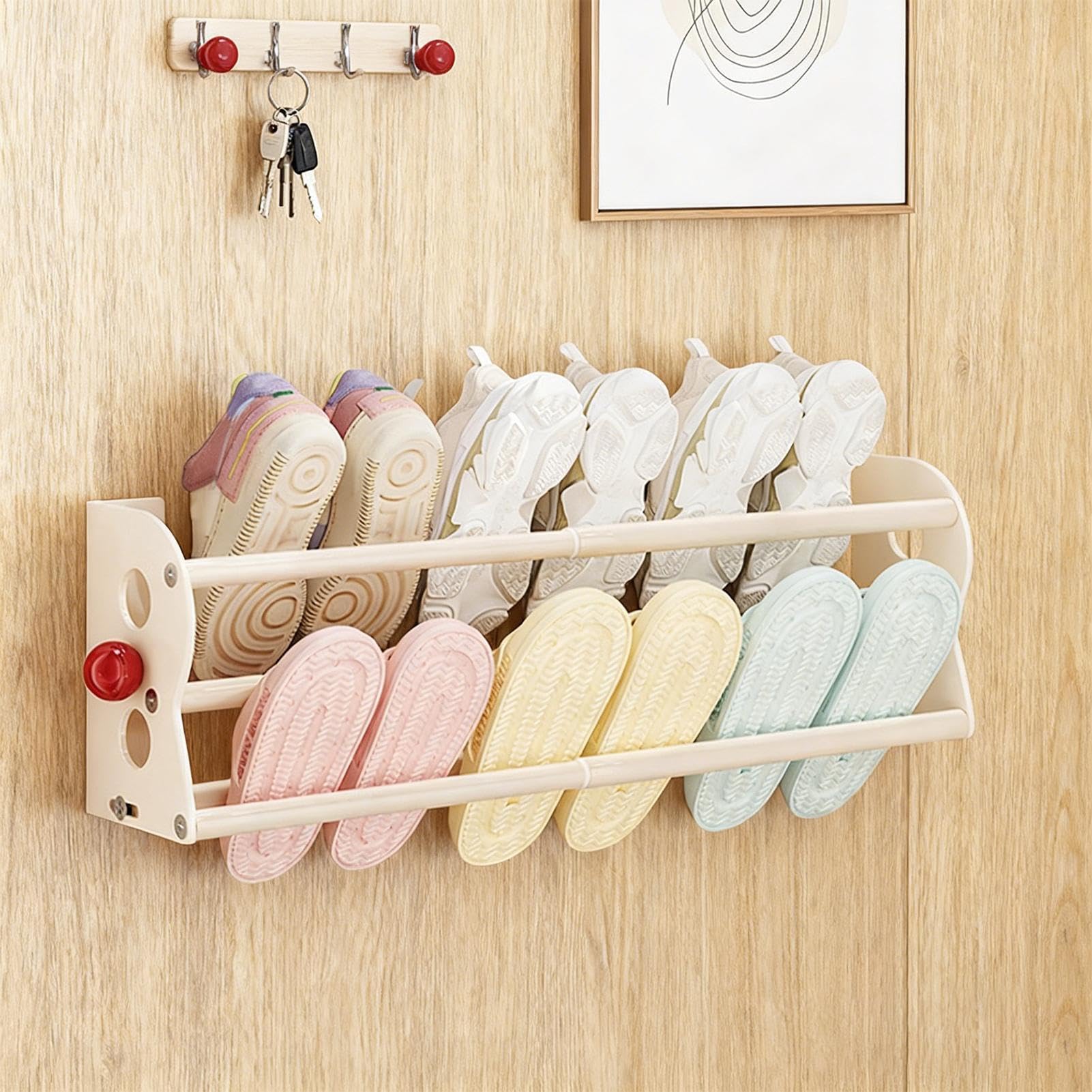 Scarpiera da parete senza trapano magnetica organizer a 2
