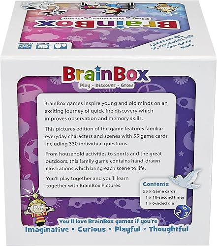 Miniatura 3 de Brain Box Juego de cartas con imágenes  Juego de trivia  Juego divertido para la noche de juegos familiares  Juego de memoria para niños y adultos