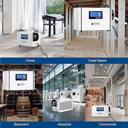 Miniatura 8 de LDHTHOPI 145 Pint Commercial Dehumidifier with Drain Hose for Crawl Spaces Basements Industry Water Damage Unit Restoration, Up to 6000 Sq.Ft, Auto
