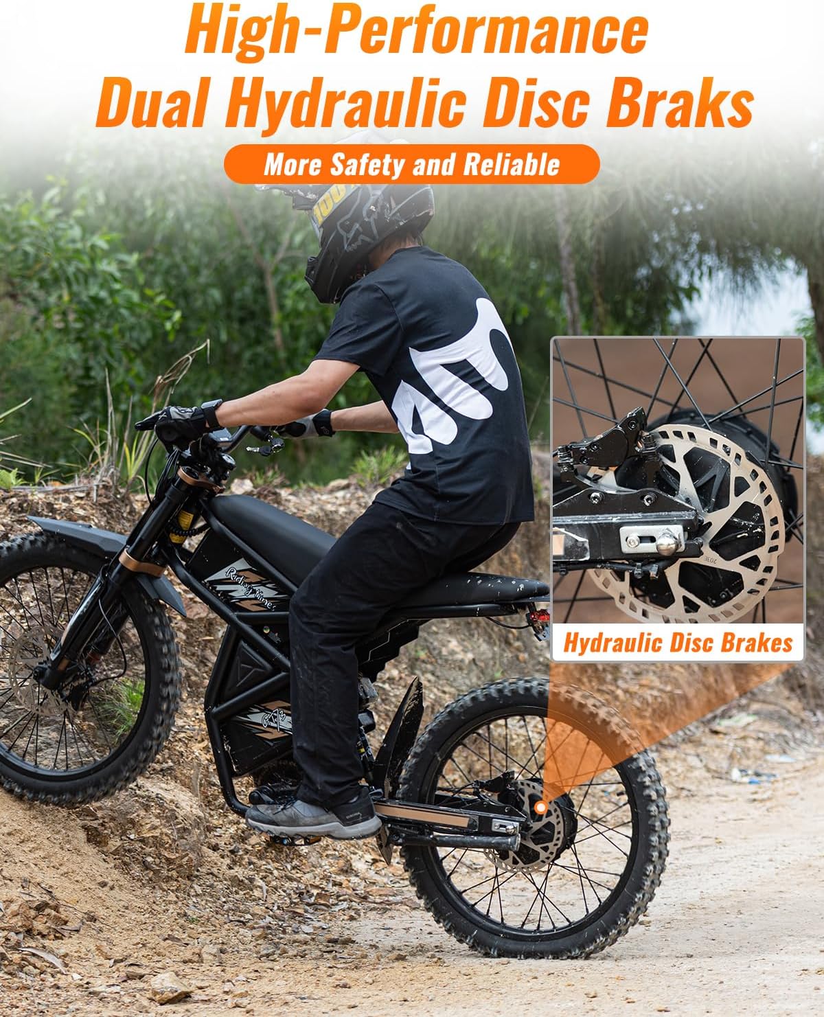 Bootime GT73/ GT54 Electric Dirt Bike for Adults Teens - 3000W/ 2500W Motor 50/37 MPH High-Speed, 25"/14" Fat Tires & Dual Removable Battery(60V/48V) | All-Terrain Off-Road eBike for Snow, Sand