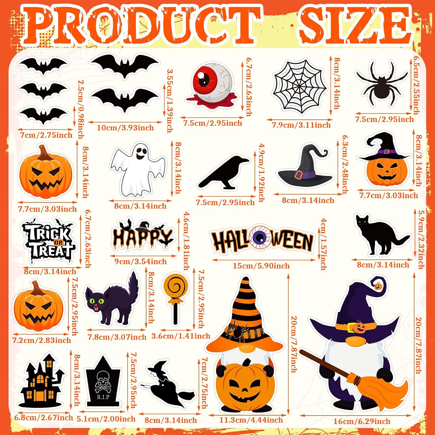 Xuhal 25 Pcs Halloween Gnome Magnet Decor Fridge Magnetic Stickers image 2