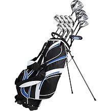 Precise S7 Men's Complete Right Handed Golf Club Set | Complete Regular &amp; Tall Mens Golf Clubs Set | with 4 HC's, Lightweight Shafts &amp; Spacious Stand Bag w/Storage Pockets &amp; Dual Straps for Carrying