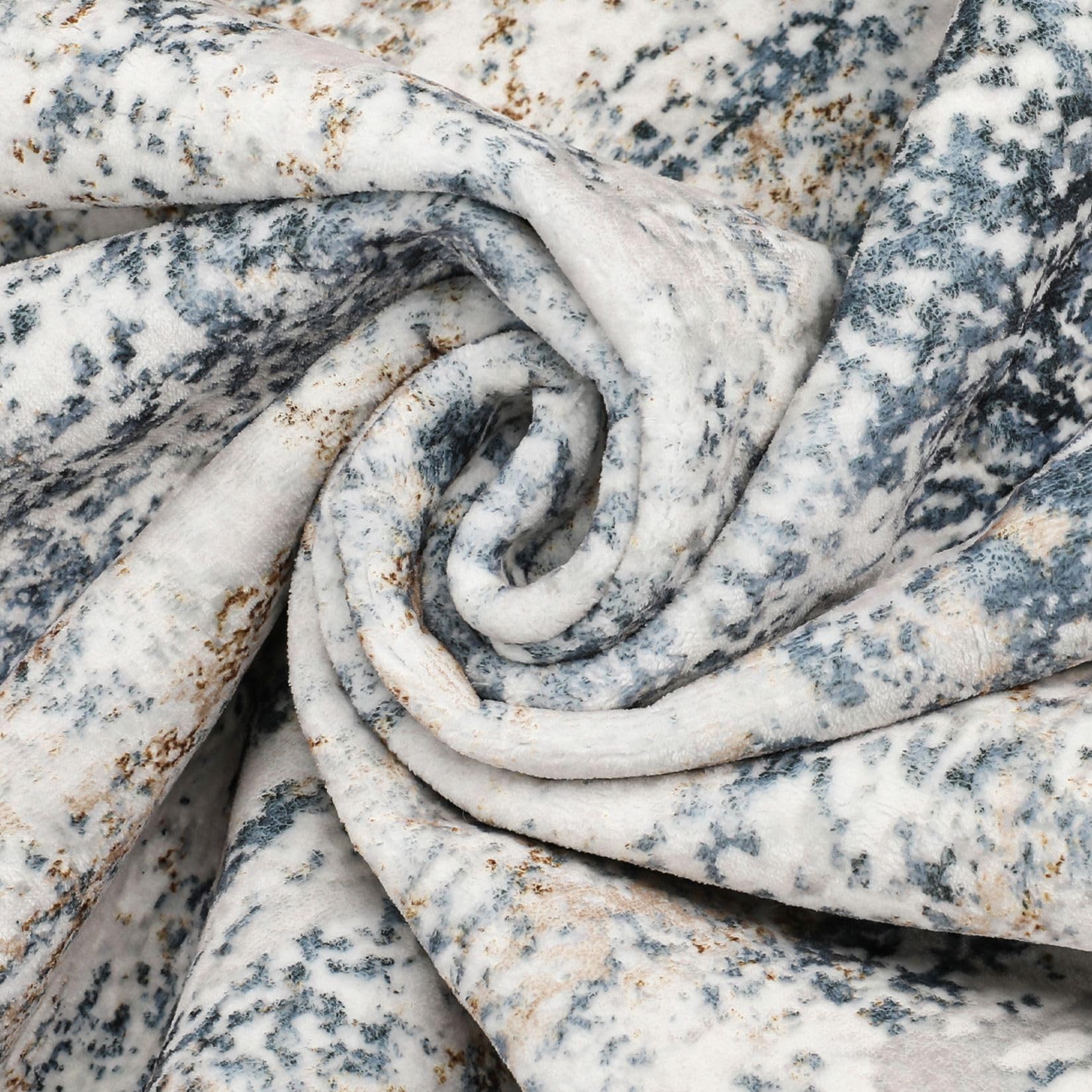 Tappeto Rotondo per Salotto - 160x160 cm Lavabile Morbido Interno Neutro Moderno Astratto Tappeto A Pelo Corto per Camera Da Letto Sala da Pranzo Casale Ufficio Casa - Beige/Blu