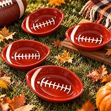 Whaline 4 Pcs Fall Small Dip Bowl Ceramic Serving Tray, Football