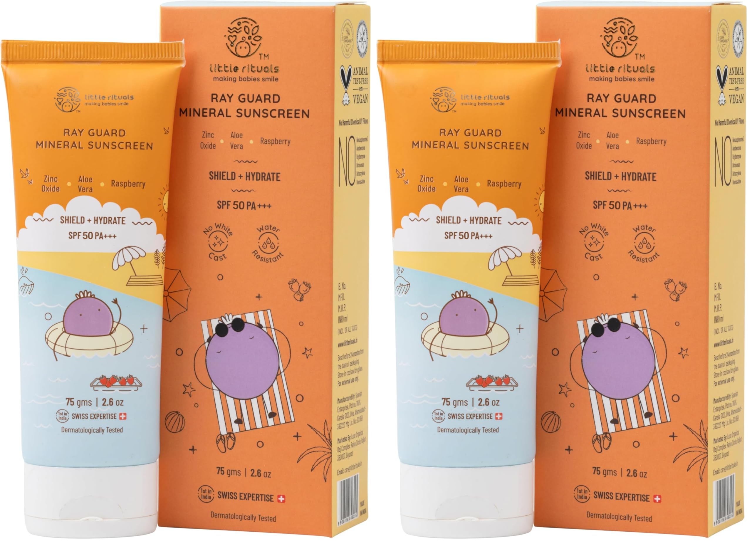 Little Rituals Mineral Baby & Kids SUNSCREEN Lotion Daily Use for Baby & Kids (0-15 years), SPF 50 PA+++ I No White Cast I UVA/UVB/IR + DIGITAL Wi-Fi & Bluelight Protection| Hypoallergenic| SWISS Technology | 75 gm-image-34