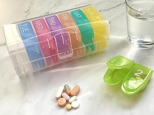 Miniatura 5 de e-Pill MediShot - Organizador semanal de pastillas para píldoras y suplementos de 2 veces al día x 7 días