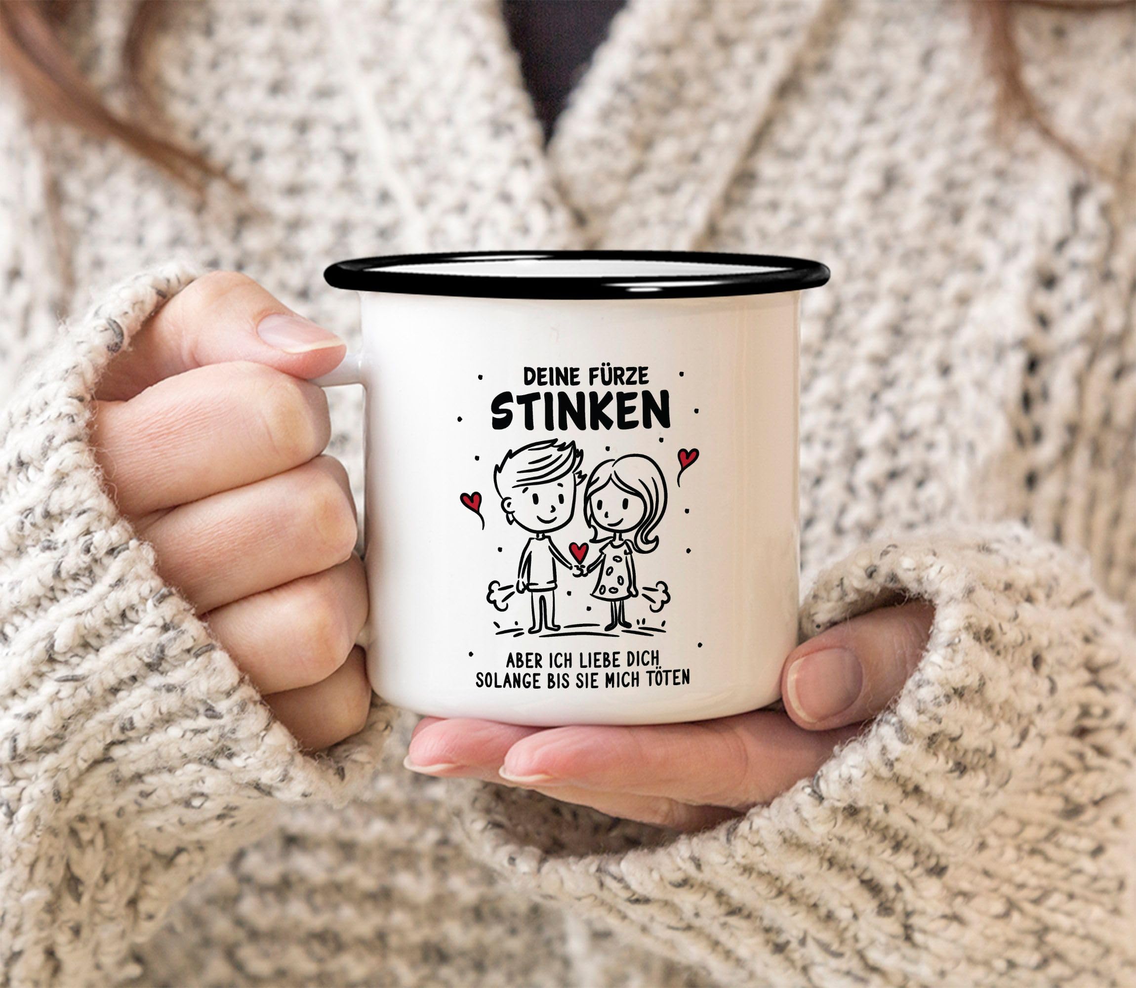 Personalisiertes Tassen-Geschenk Mit Namen – „Keine Sorge Schatz“-Spruch, Weiß-innen-rot, 325 Ml