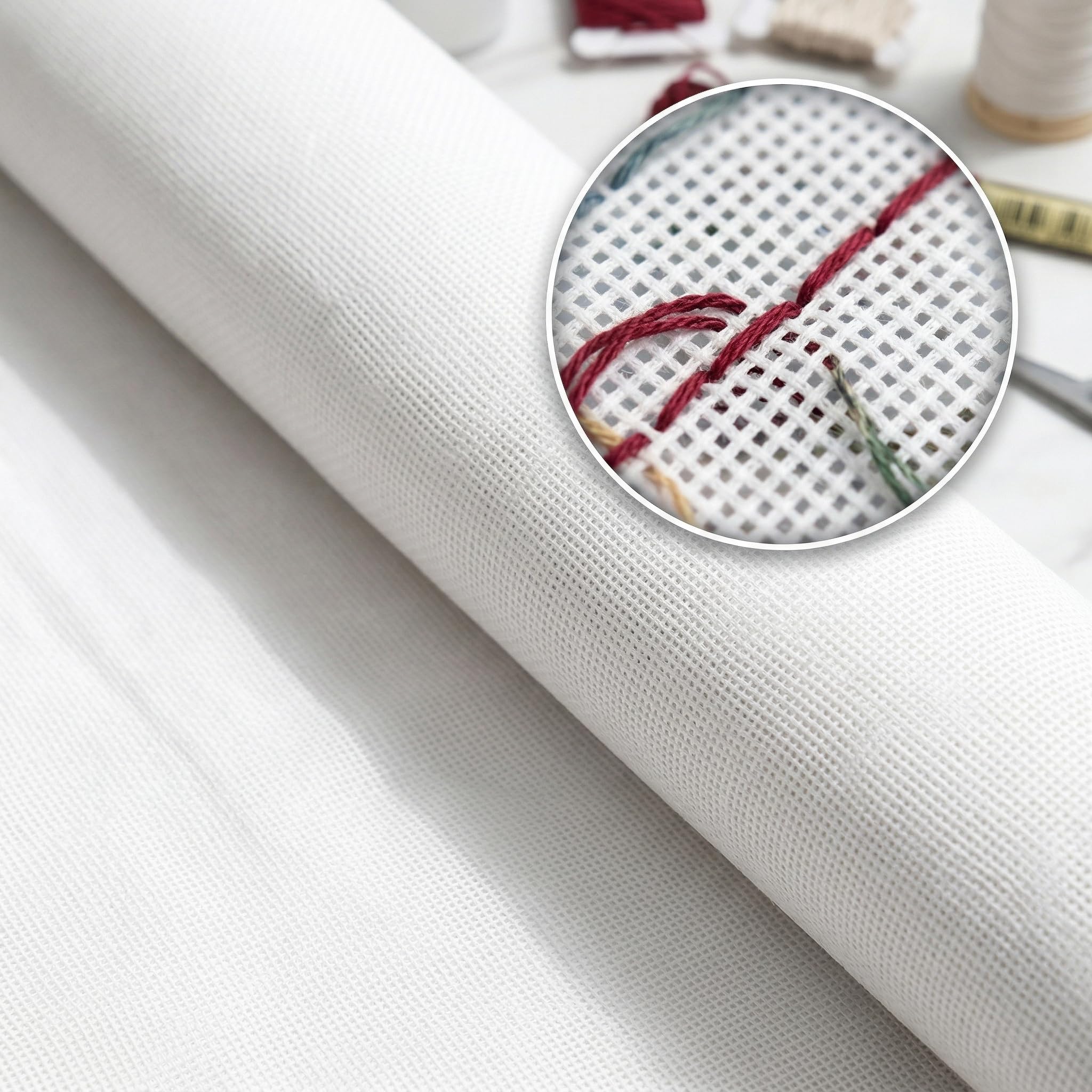 18 Mesh Needlepoint Canvas Blank,18" x 20", Interlock Needle Point Canvas Roll Blank, Cross Stitch Fabric, Cross Stitch Canvas for Embroidery Crafts