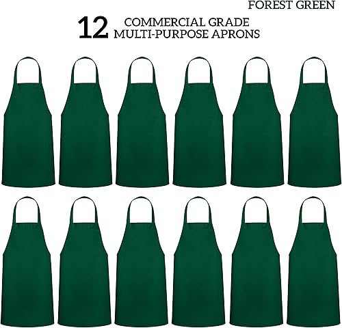 Miniatura 3 de Green Lifestyle - Juego de 12 delantales unisex, color negro, lavables a máquina, para cocina, manualidades, barbacoa, dibujo, exteriores