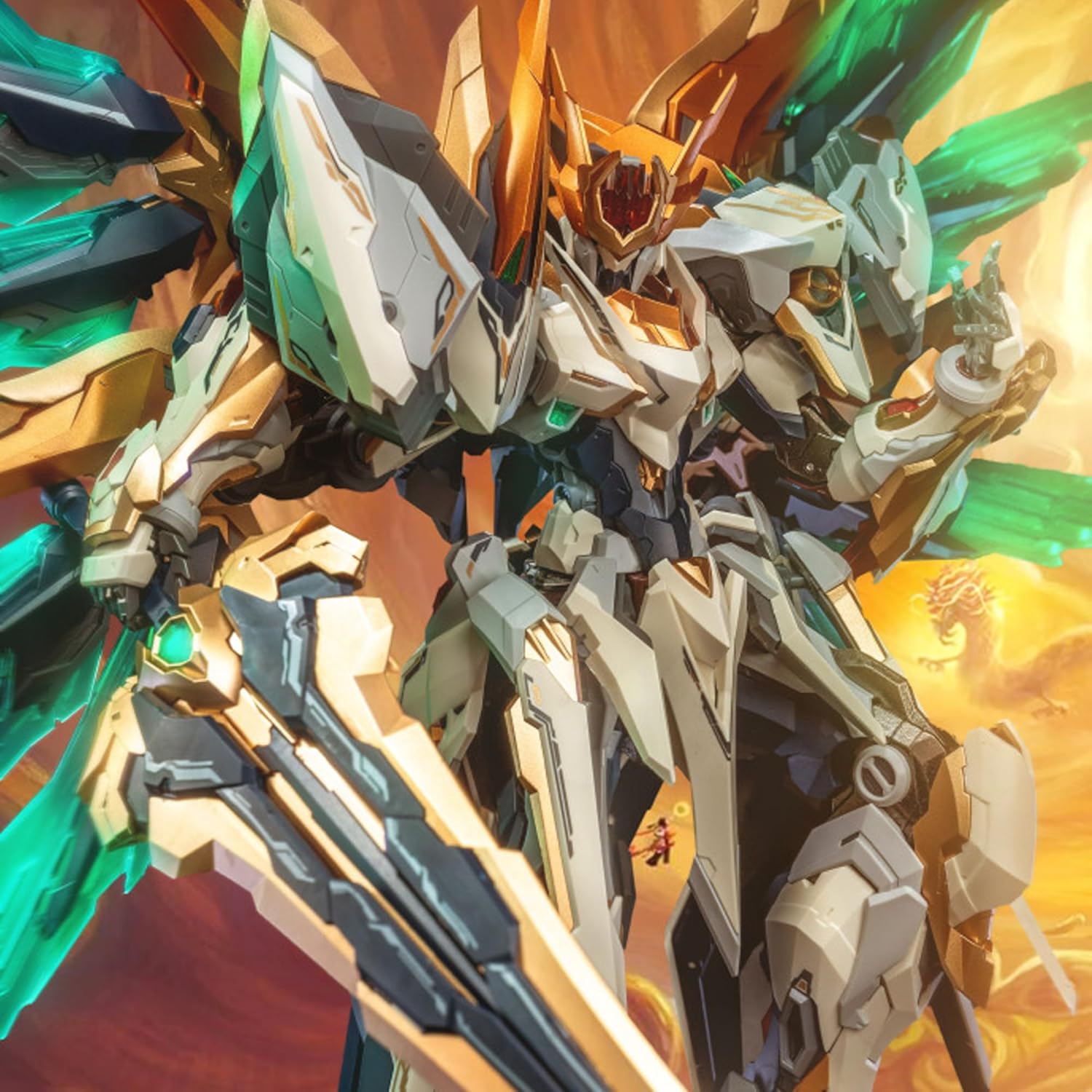 ARDENTIS & GSTOYS Model Kit Mecha Emperor Yuanling Divine Emperor EMP-01 Huang Di & Ying Long 2PCS/9.75'' Resin Model Kit with Assembly Instructions Toy Unique Figure Gift for Festival Age 15+