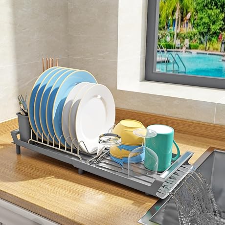 Expandable Dish Drying Rack for Kitchen Counter