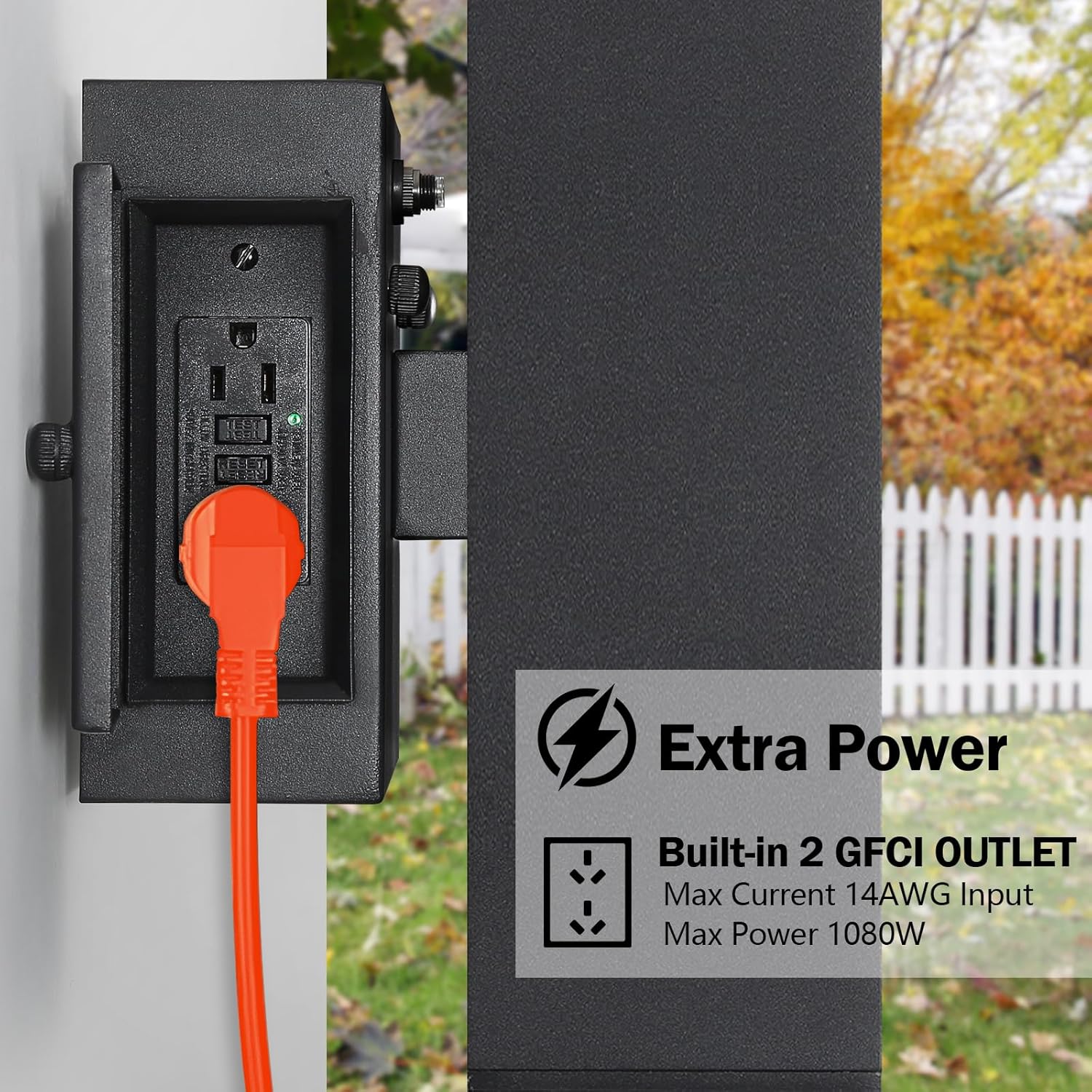 porch light with outlet showing dusk to dawn sensor and E26 base