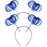 Pistha 2 Pcs Blue Ponytail Headband Feathers Hair Wig Headwear Accessories for Costume Cosplay Party School Festivals