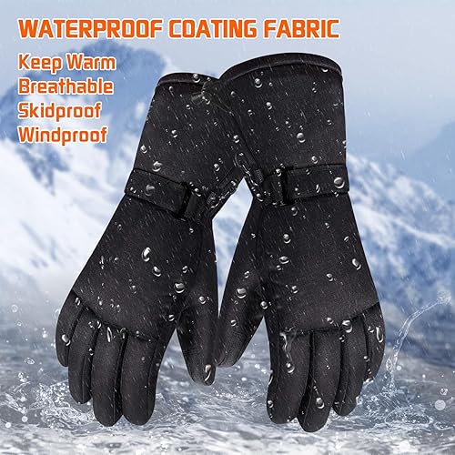 Miniatura 4 de Guantes térmicos para hombres y mujeres, guantes térmicos recargables con calefacción impermeable para motocicleta de invierno, guantes cálidos con