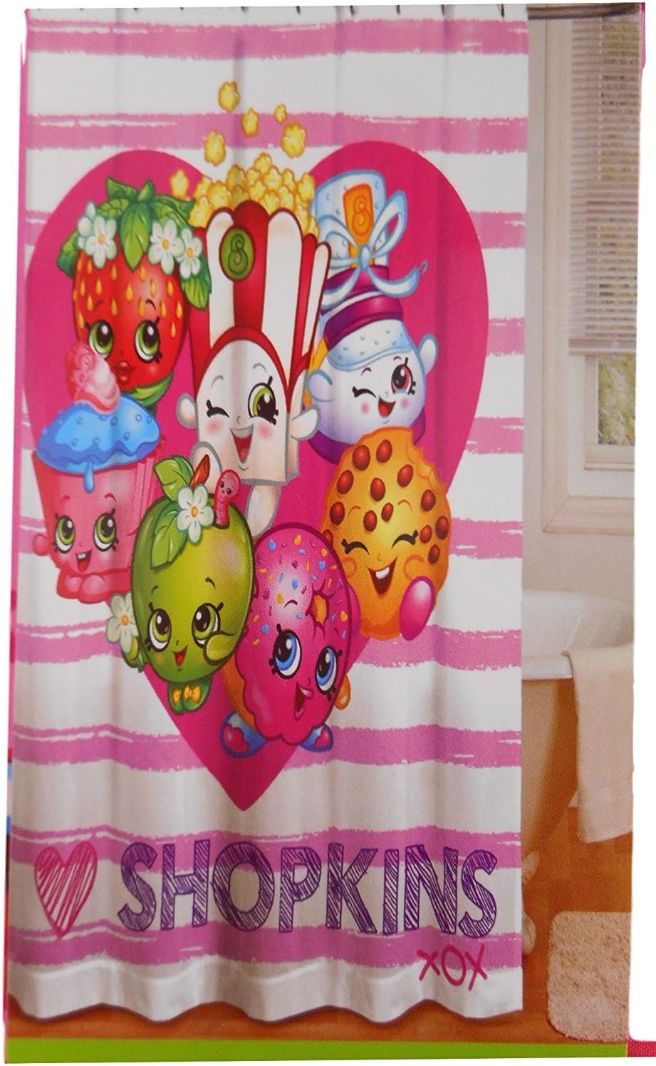 Moose Toys Shopkins Shower Curtain Kids Bathroom 72x72