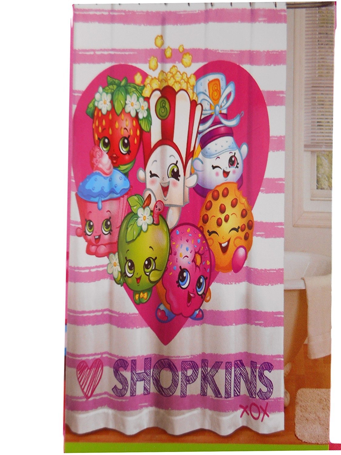 Moose Toys Shopkins Shower Curtain Kids Bathroom 72x72