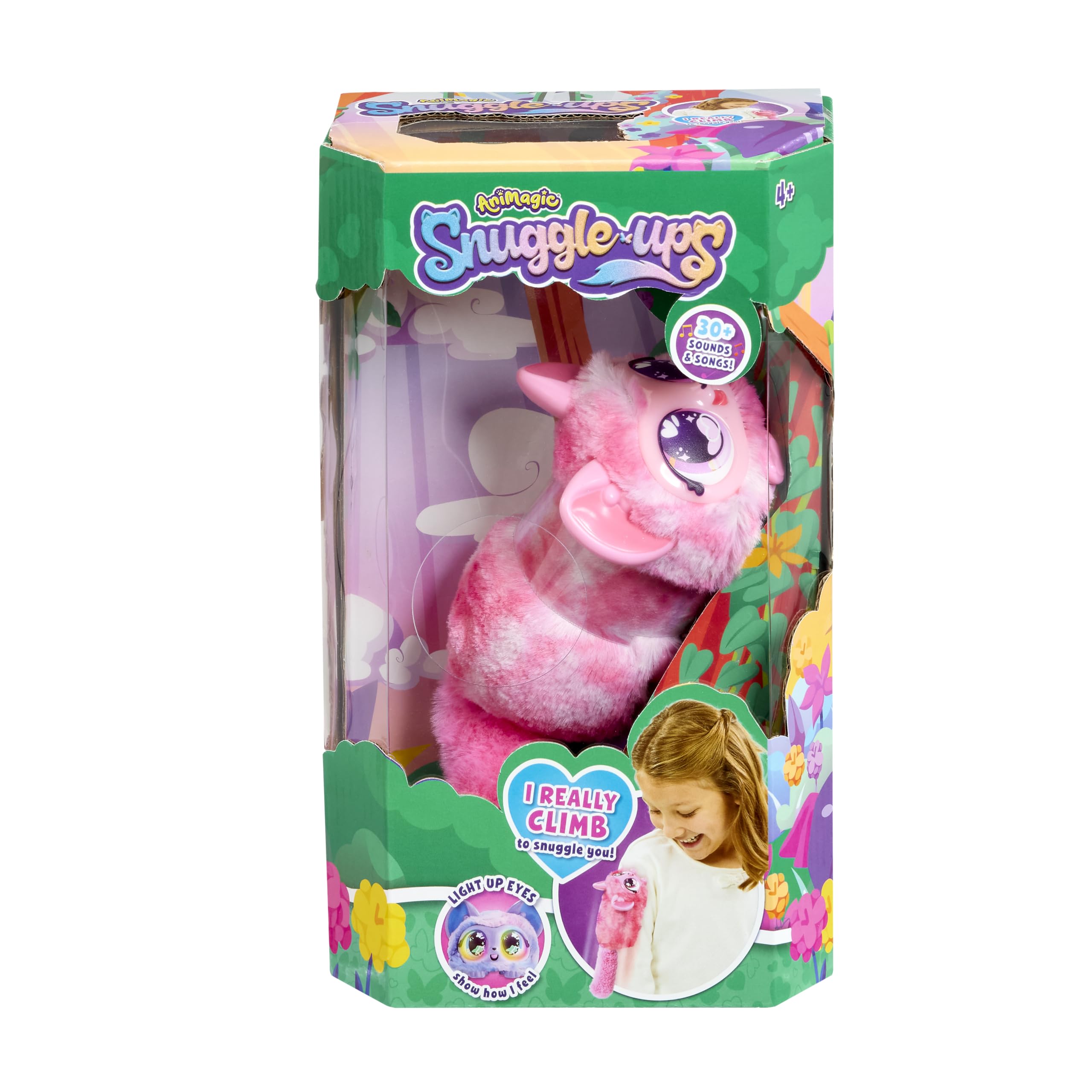 Animagic Pink Snuggle-ups | Cuddly Creature with Color Changing Eyes
