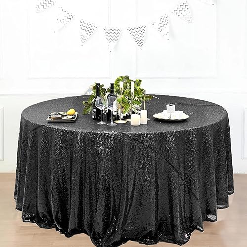 Miniatura 9 de Mantel redondo de lentejuelas doradas de 50 pulgadas, mantel de tela con lentejuelas doradas brillantes para bodas, fiestas de cumpleaños, baby