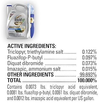 Roundup Dual Action Weed & Grass Killer Plus 4 Month Preventer with Sure Shot Wand, 1 gal.