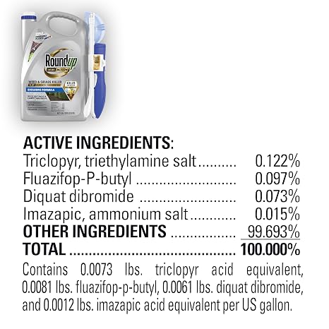 Roundup Dual Action Weed & Grass Killer Plus 4 Month Preventer with Sure Shot Wand, 1 gal.