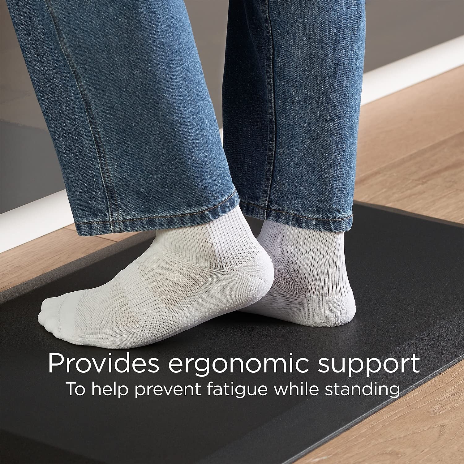 Staples Union & Scale Flexfit Anti-Fatigue Mat, 31.5-inch x 19.5-inch, Black, 2/Pack (UN61078VS)