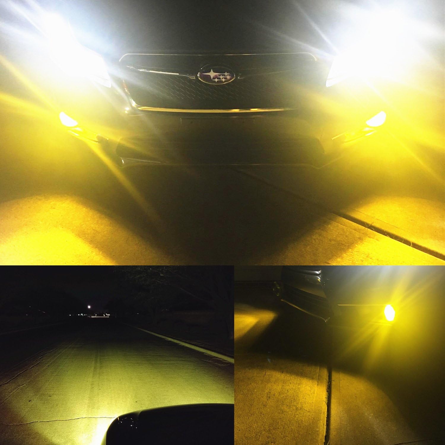 Alla Lighting H11 LED Fog Lights Super Bright 3000 Lumens High Power CSP SMD LED H11 3000K H11LL H8LL H8 H16 H11 LED Bulb H11 Yellow Fog Lights Lamp Bulbs Replacement w/Projector (Set of 2)