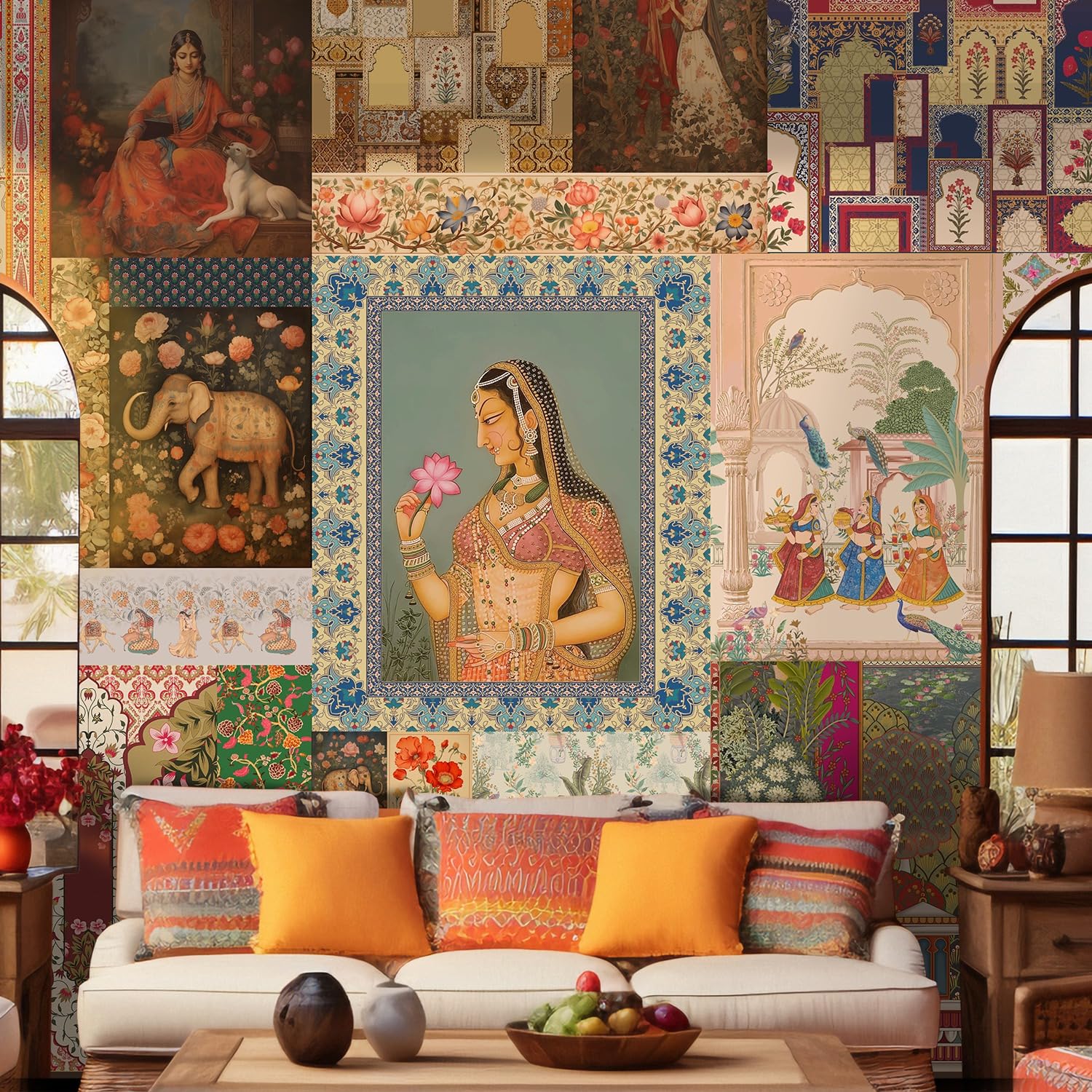 PAPER PLANE DESIGN Indian Ethnic Wallpaper Mural (8 FEET X 10 FEET, SELF Adhesive Vinyl) (B0CP94CJHR) Amazon Price History, Amazon Price Tracker