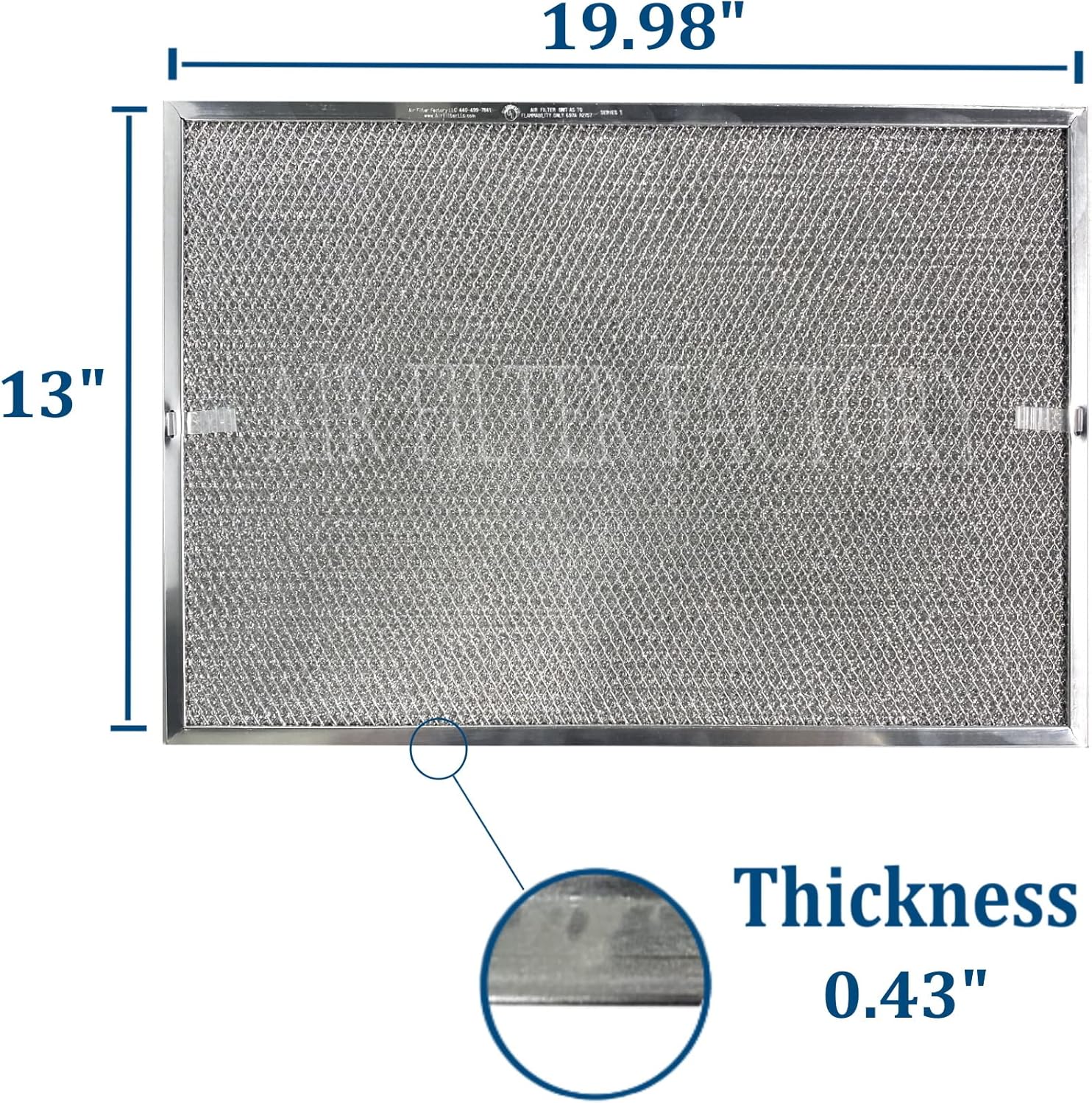 Air Filter Factory Replacement For 99010244, S99010244 Broan 13 x 20 x 0.43 Inches Range Hood Aluminum Mesh Grease Vent Filter 2-Pack