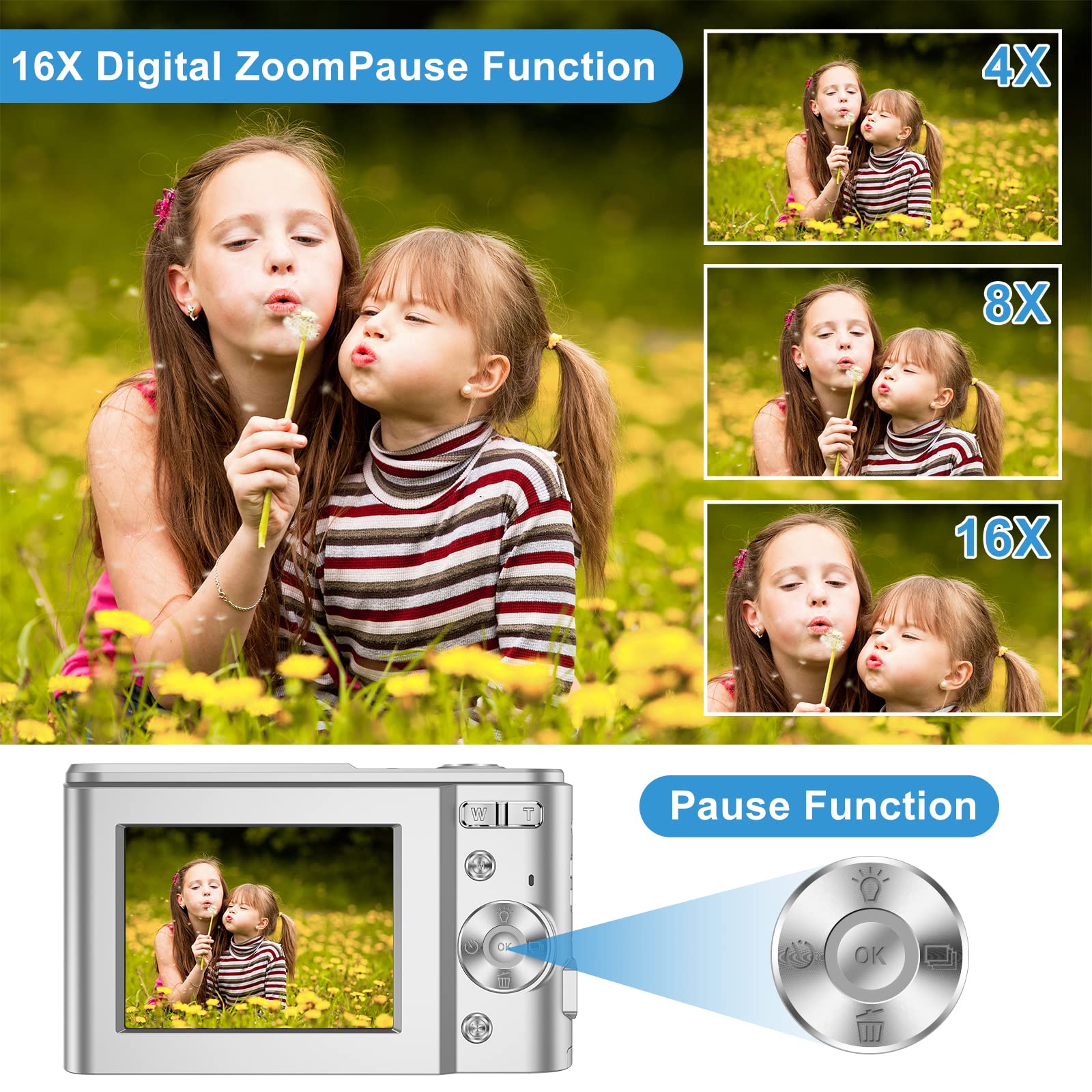 Digital Baby Camera For Kids Teens Boys Girls Adults,1080P 48MP Kids Camera With