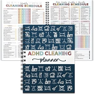ADHD Cleaning Planner for Adults, Reusable adhd Cleaning Schedule & Checklist Organizer, Daily Weekly Monthly Household Management System for Home Chore Tracking & Stress-Free Organization