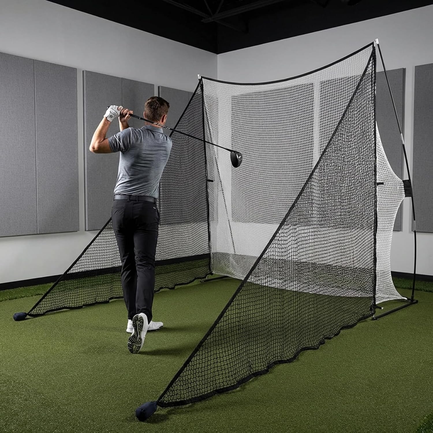 2-Pack Golf Netting | Golf Ball Netting with Sandbags for Backyard & Garage | 9x7ft Practice Net, Hitting Net Accessory for Baseball, Soccer, Flowers