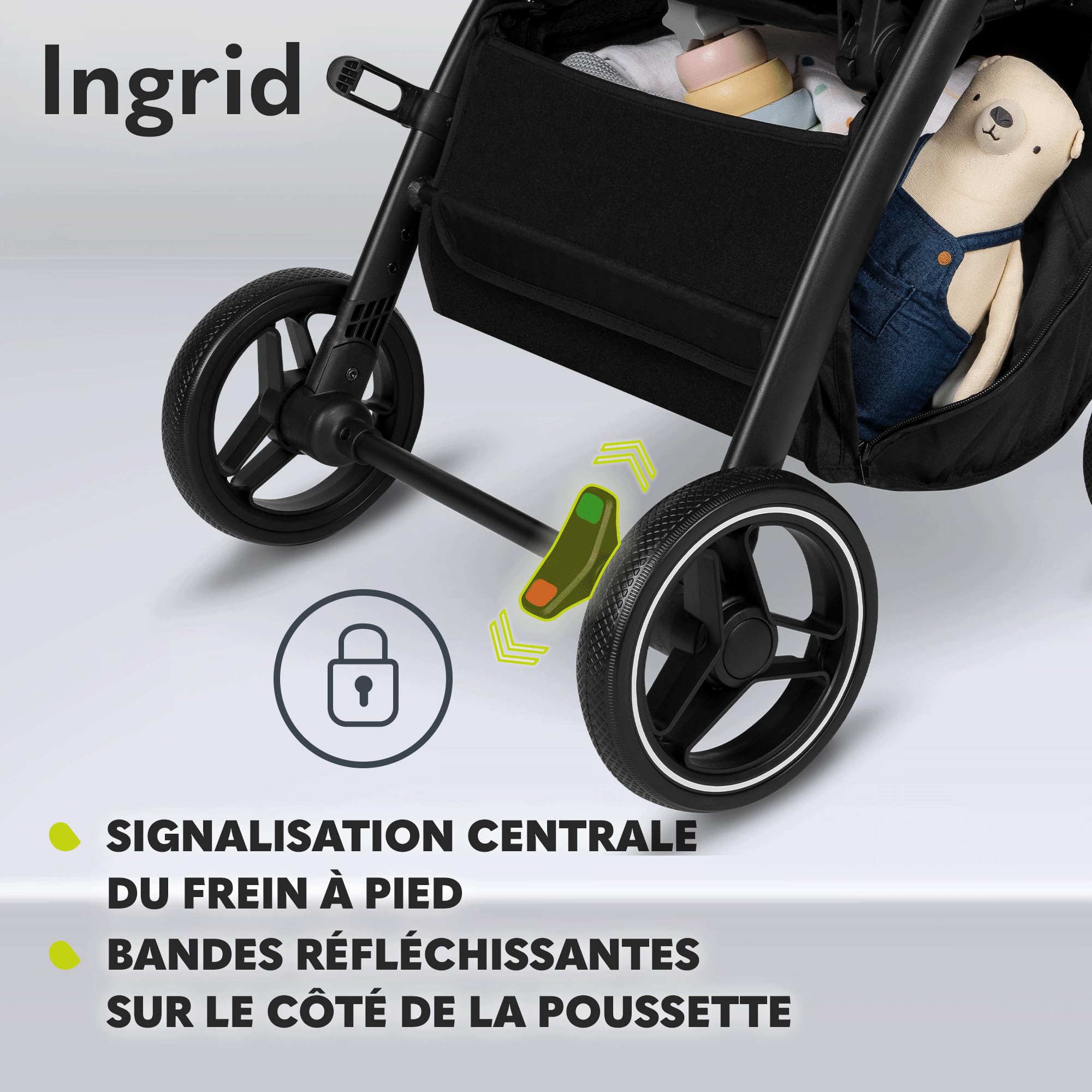 LIONELO INGRID Poussette 22 kg 6 mois-4 ans Grandes roues pivotantes 360° Suspension totale Pliable d'une seule main Dossier et repose-pieds réglables Auvent XXL Pink