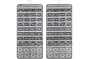 ANZORG 80 Zippered Pockets Hanging Jewelry Organizer for Holding Jewelries and Accessories