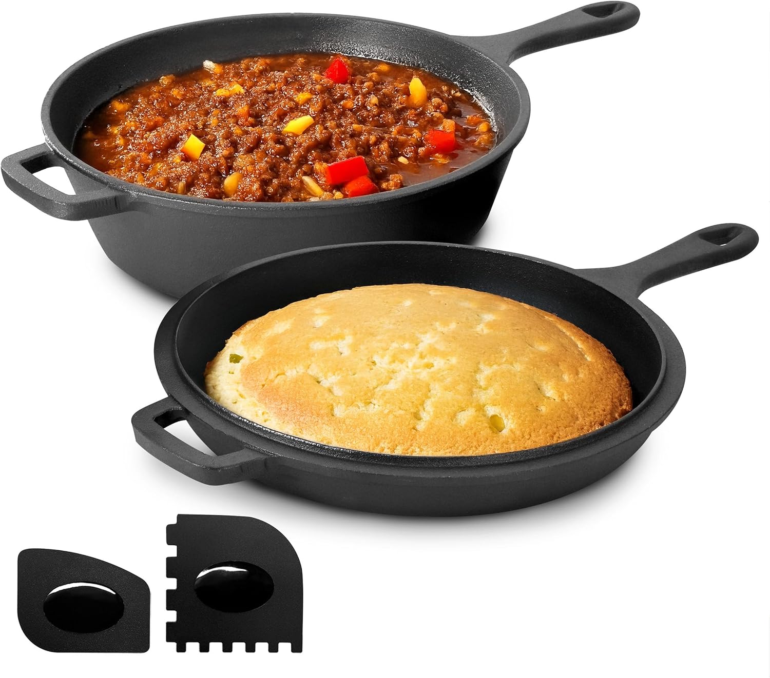 Megachef 10.5 Inch 2-in-1 Pre-Seasoned Cast