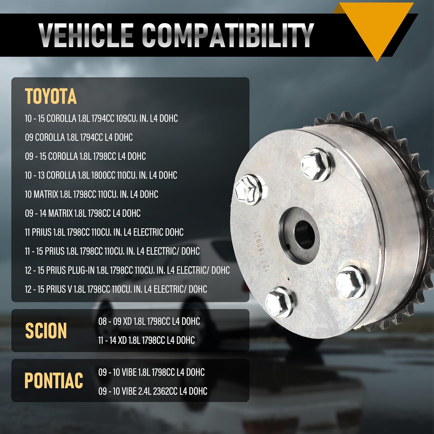 Timing Chain Kit Compatible with Toyota Corolla Matrix Prius 08-15, Fits Scion xD Pontiac Vibe 1.8L 2ZRFE Engine, Timing Chain Tensioner Oil Pump Chain Sprockets Guides