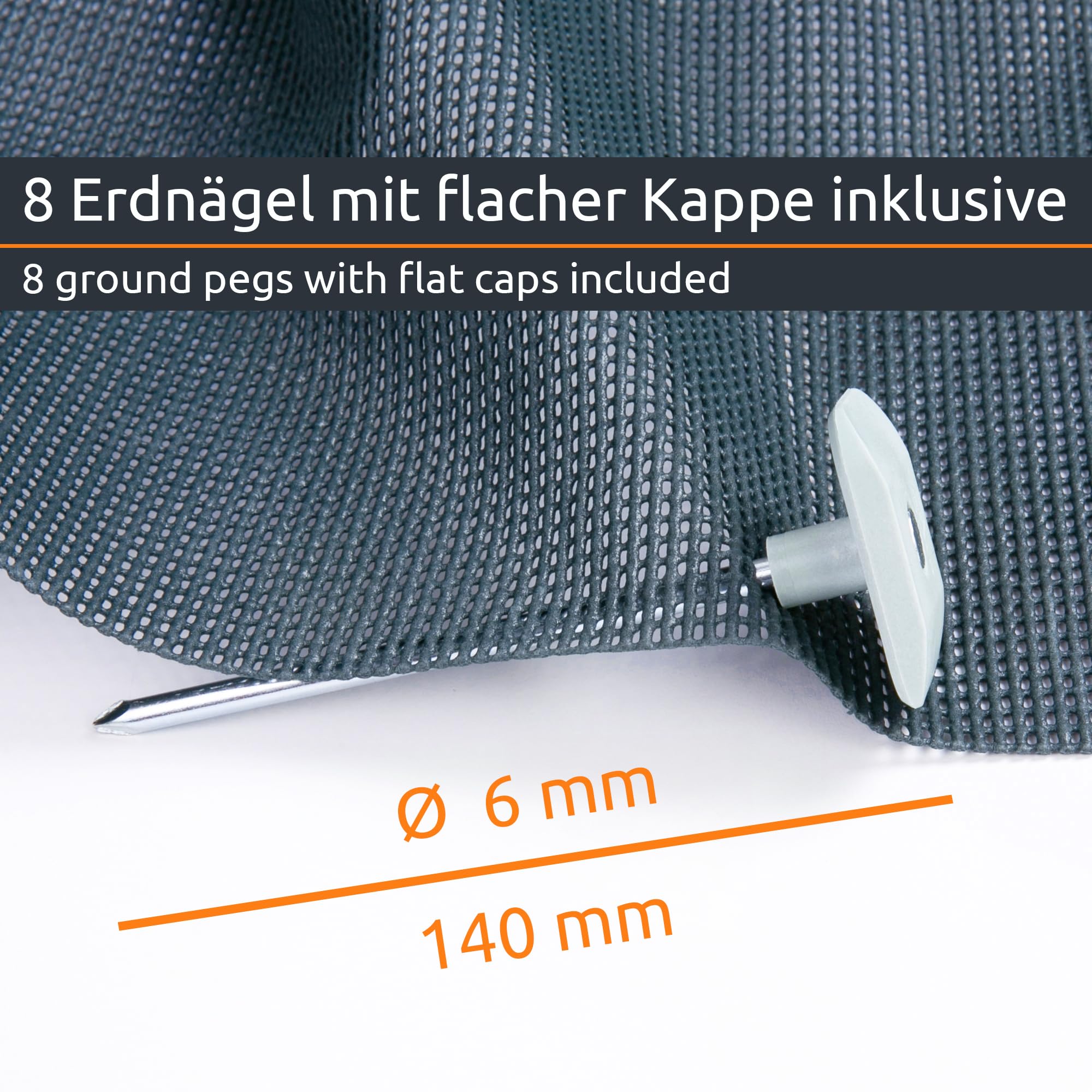 your GEAR Tapis doux d'extérieur - 8 tailles de 200 x 300 à 300 x 600 cm - Tapis d'auvent doux - Tapis de tente - Tapis de camping avec clips, piquets et sac de transport - Découpable - 3 x 6 cm