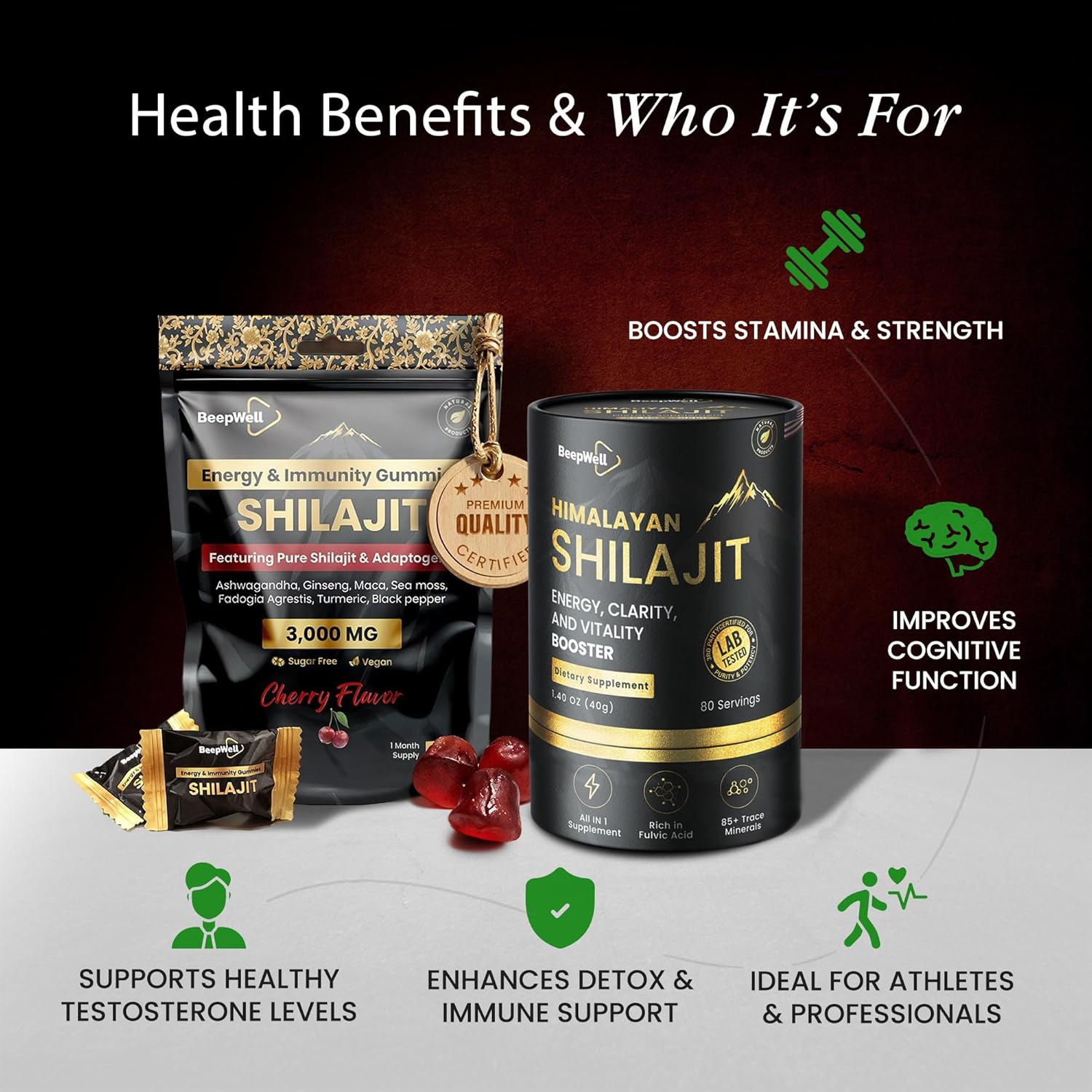 Shilajit Resin/Capsule Himalayan Pure Natural Vitality Boosters with Adaptogens Energy & Wellness Natural Supplement