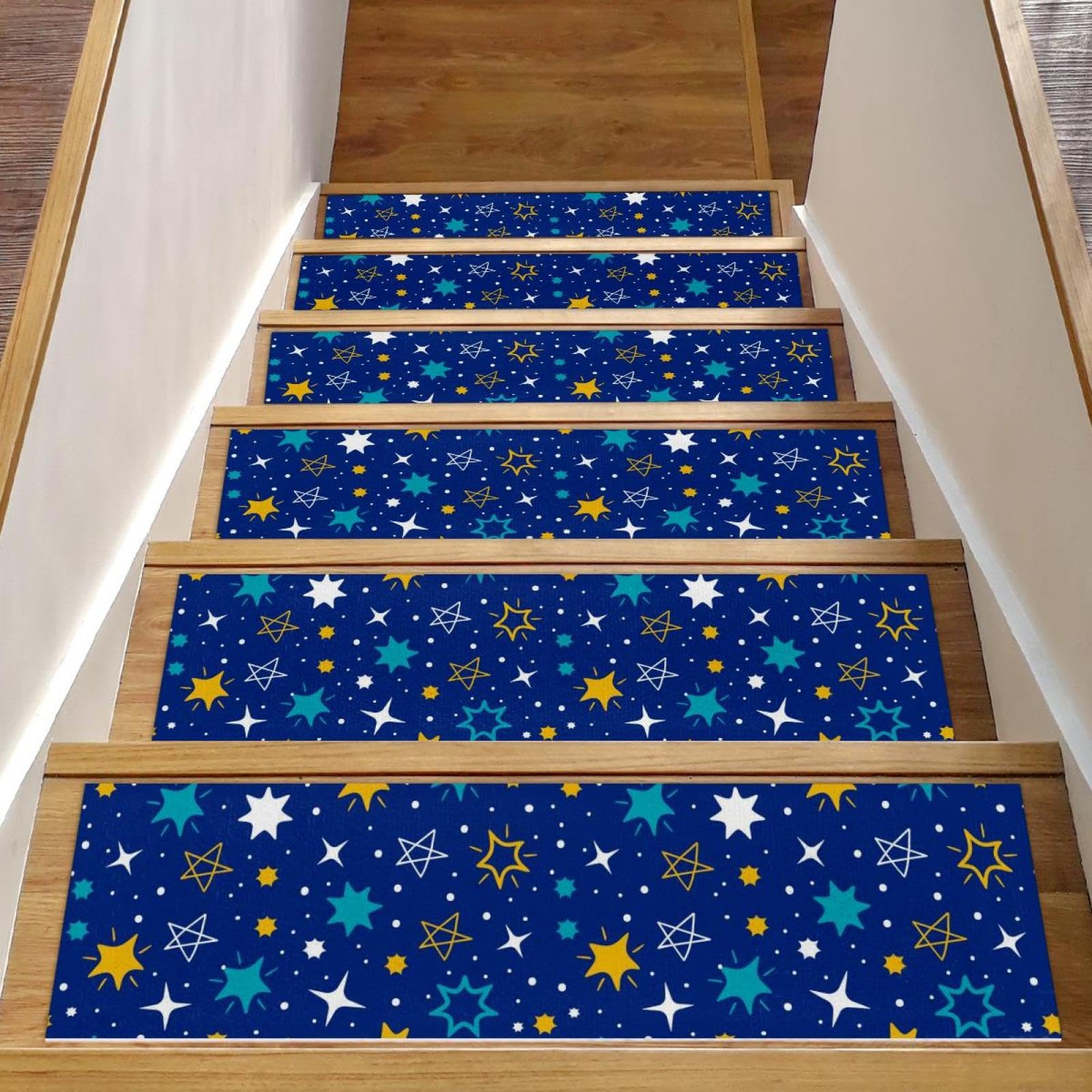 Tapis d'escalier pour marches en bois avec envers TPE antidérapant lot de 15