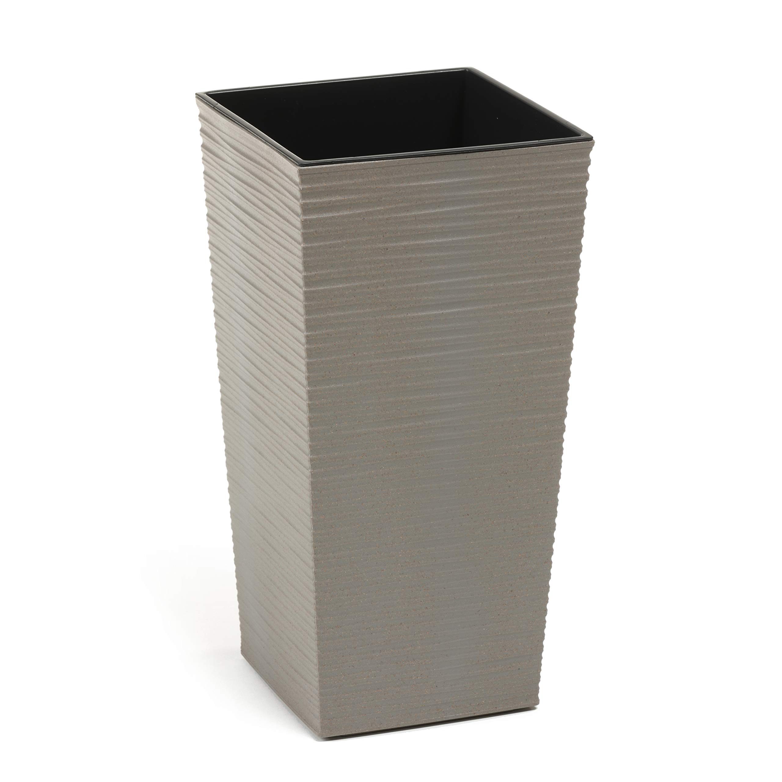 Lamela Eco Flowerpot Herb Plant Flower pot | up to 40% of wood | 19cm x19cm x36cm | Finesia Dluto | Windowsill Holder Balcony Garden Container Bucket | Home Decor | Mix! Match! Play! (Grey)