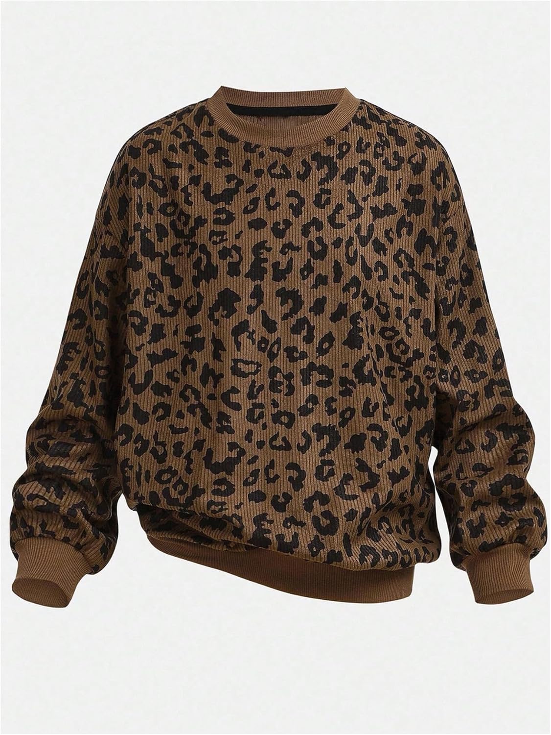 SweatyRocks Girl's Crewneck Sweatshirt Long Sleeve Leopard Print Sweatshirt Pullovers Tops - Image 3