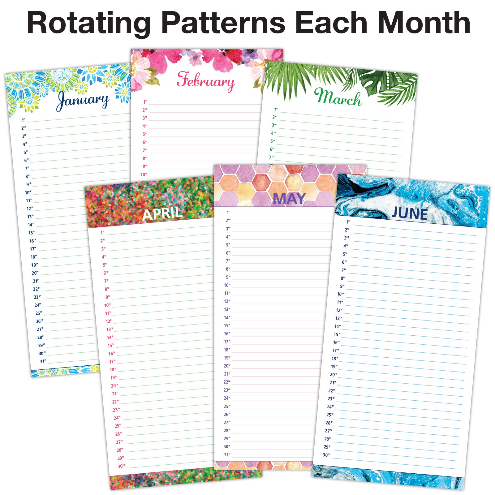 Perpetual Calendar: Spiral Organizer for Birthdays, Anniversaries, Important Dates and Monthly Remembrances. Wall Hanging Notebook Journal (Pack of 2) - Image 4