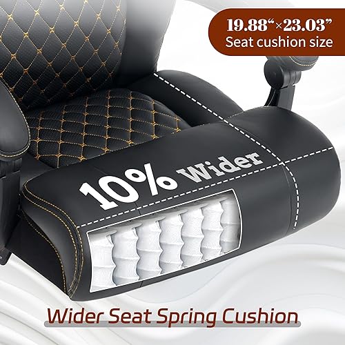 Miniatura 6 de Silla de oficina grande y alta de 600 libras para personas pesadas, sillas de oficina ejecutivas reclinables con reposapiés y soporte lumbar