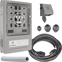 Vista 1 de Westinghouse - Kit de interruptor de transferencia de 30 amperios con 8 circuitos, compatible con generadores de hasta 7500 vatios