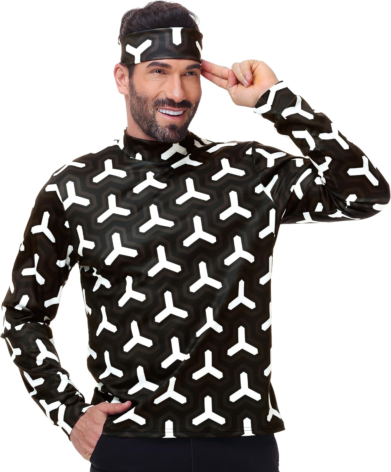 Mens Halloween Costume Long Sleeve Sweatshirts with Headband
