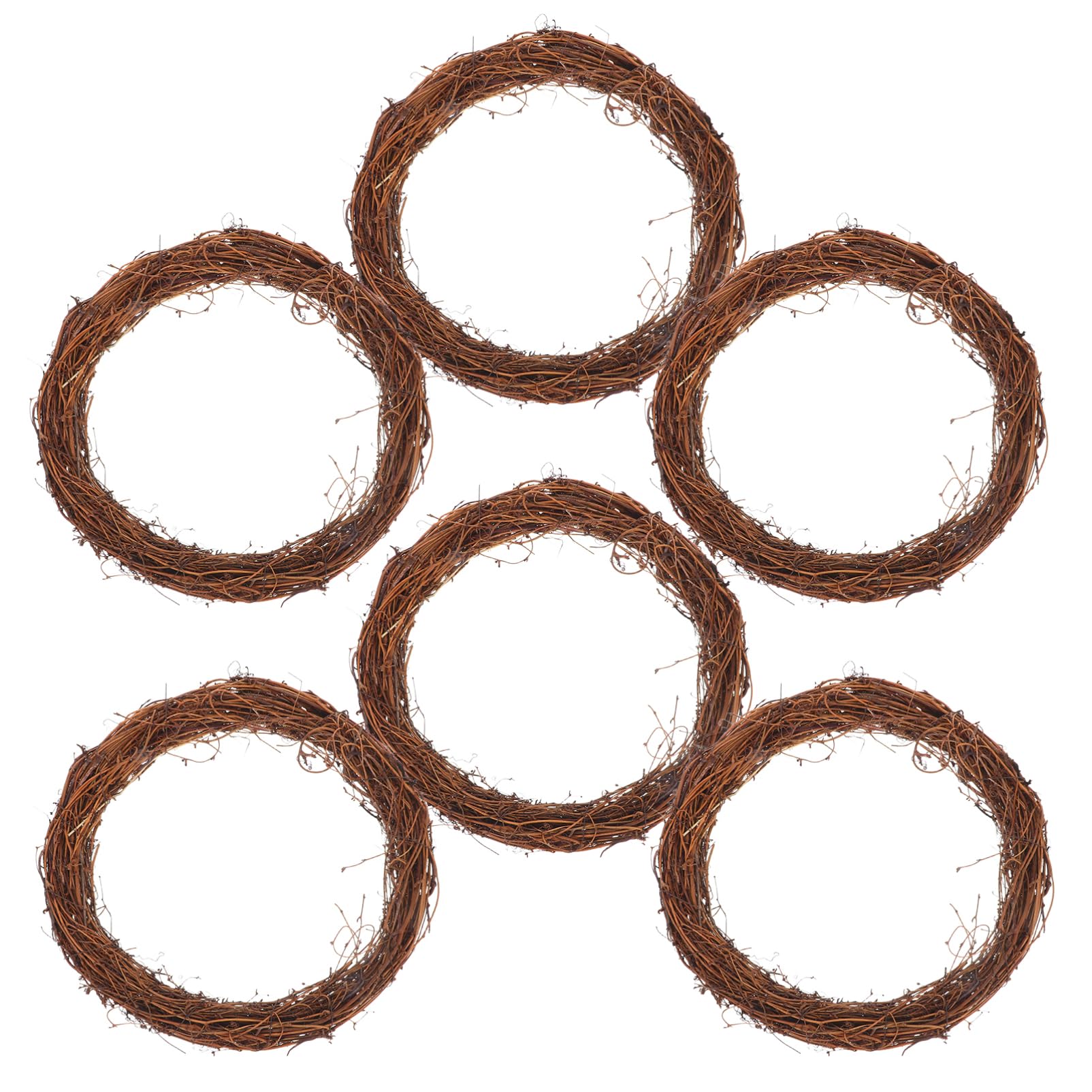 6 Stück Rattan Deko mit 30cm Kränzen aus Naturmaterial für Weihnachts und Hochzeitsdeko Langlebig Rustikaler Charme für Tür und Zuhause