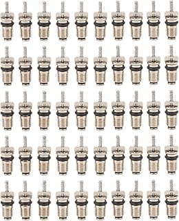 KIMISS 50-Pack R134A Schrader Valve Cores - Durable Aluminum Copper AC Valve Stems for Car Air Conditioning Repair